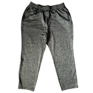 DSG Mens Joggers Gray Athletic Sweatpants Fleece Black Lined On Side, Size 2XL